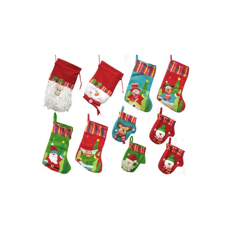 10-Piece Winter Wonderland Christmas Stocking and Novelty Gift Bag Set