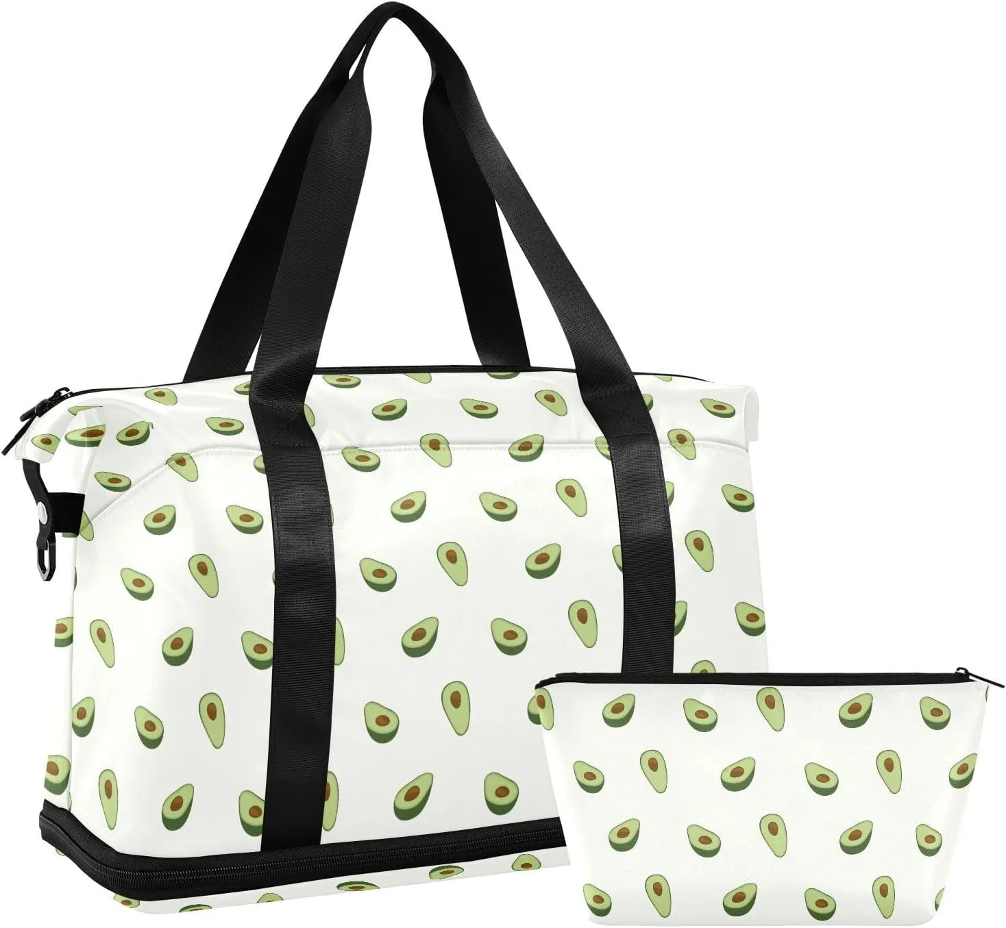 ALAZA Avocados Travel Duffel Bag for Women Men Sports Gym Bag with Shoe Compartment Tote Weekender Overnight Bag with Wet Pocket for Travel, Gym,Yoga,Swimming