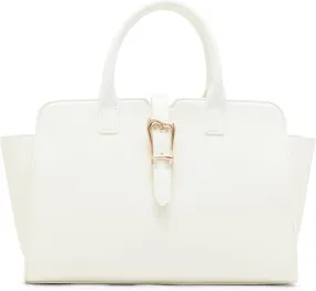 Anne Klein Sculpted Buckle Satchel with Convertible Strap