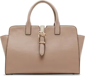 Anne Klein Sculpted Buckle Satchel with Convertible Strap