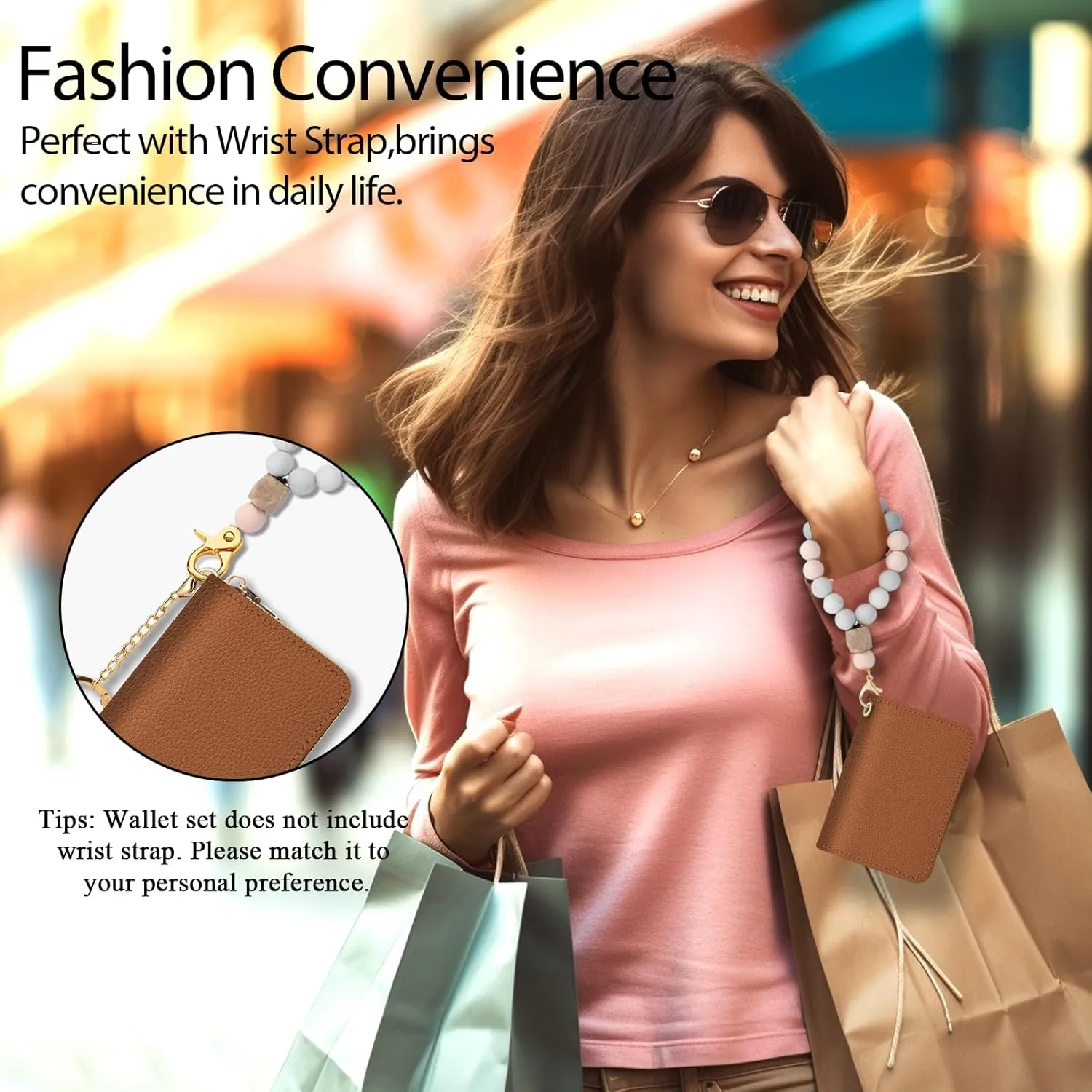Credit Card Holder RFID Wallet, Small Card Holder Wallet for Women with Keychain Zipper, Funny Leather Print Credit Card Wallets Accordion Gift