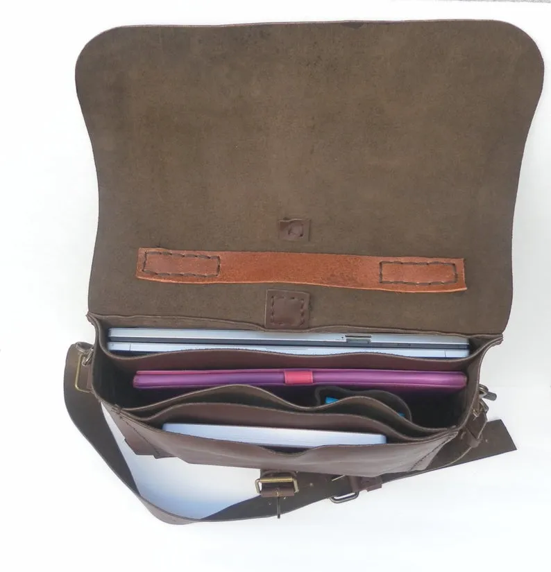 Dark Brown Leather Work Bag