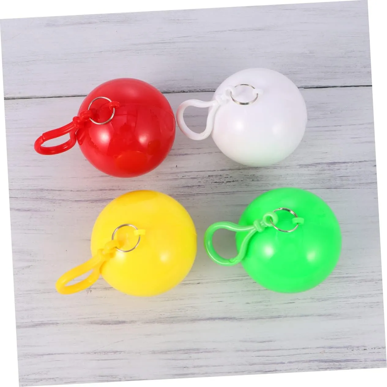 Happyyami Raincoat Ball Compact Rain Poncho Pram Rain Cover Key Rings for Keychains Carrier Raincoat Poncho