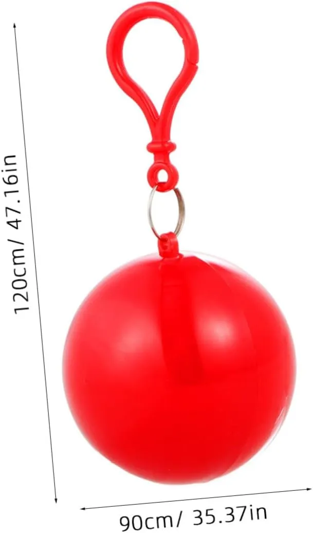 Happyyami Raincoat Ball Compact Rain Poncho Pram Rain Cover Key Rings for Keychains Carrier Raincoat Poncho