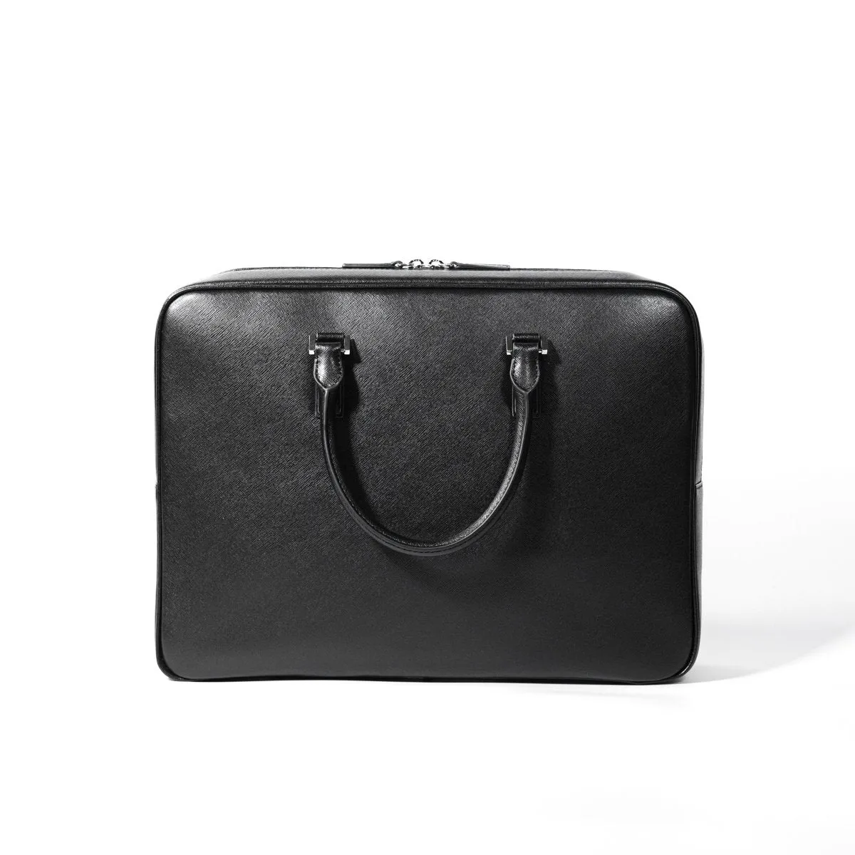 Italian Saffiano Leather Briefcase(Front-zip)