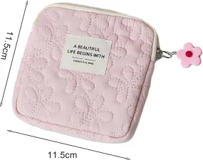Jowxsx Purple Frogued Mini Handbag Organizer Compact Travel Bag Fashion Women Small Cosmetic Coin Pouch Zipper Closure Lightweight Portable Accessory Storage, Bags and Cases