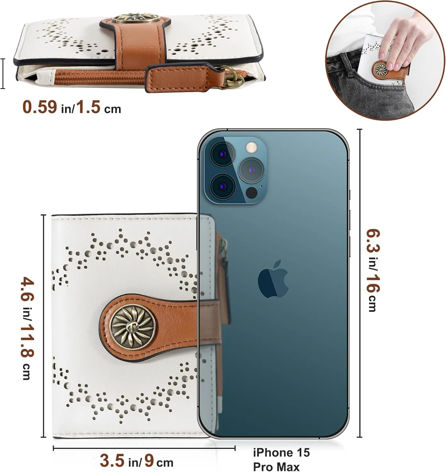 Small Wallet for Women Bifold RFID Blocking Card Holder Leather Wallets with Zipper Coin Pocket