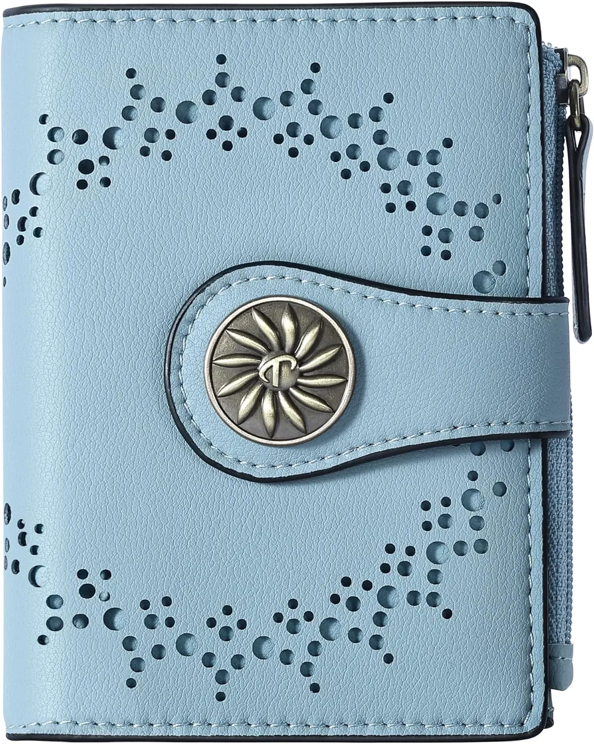 Small Wallet for Women Bifold RFID Blocking Card Holder Leather Wallets with Zipper Coin Pocket
