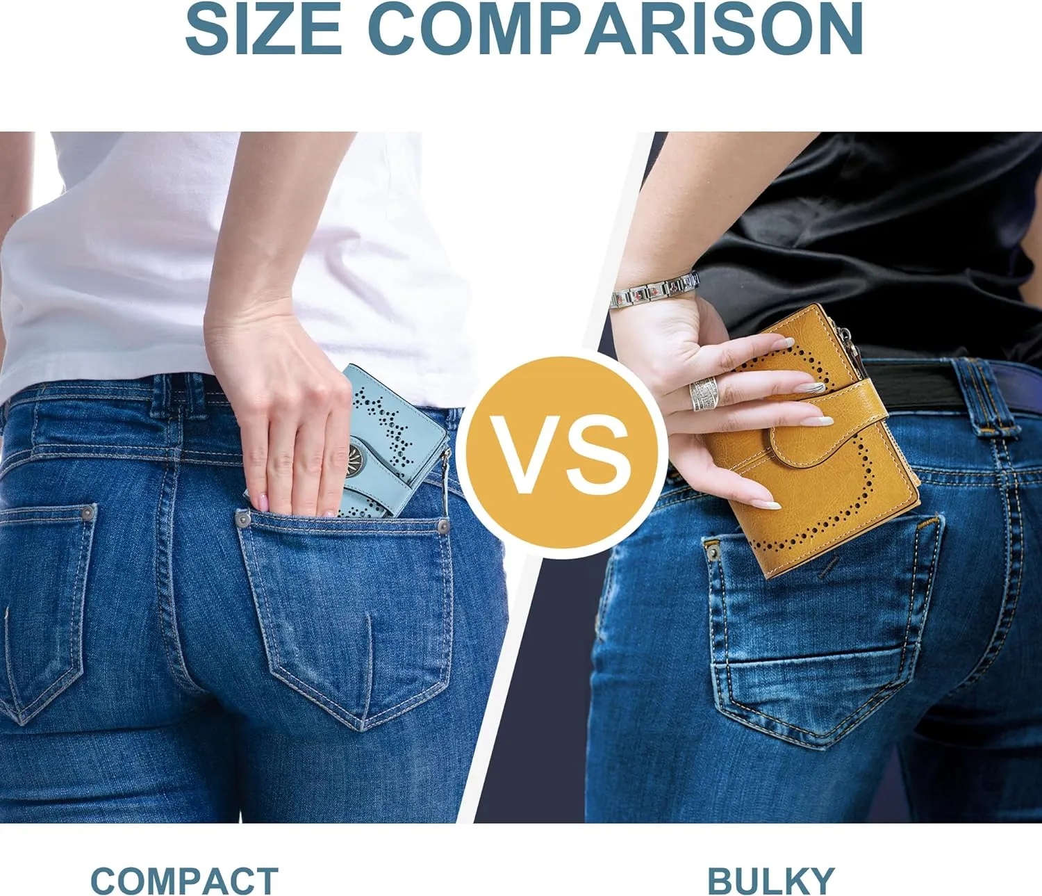 Small Wallet for Women Bifold RFID Blocking Card Holder Leather Wallets with Zipper Coin Pocket