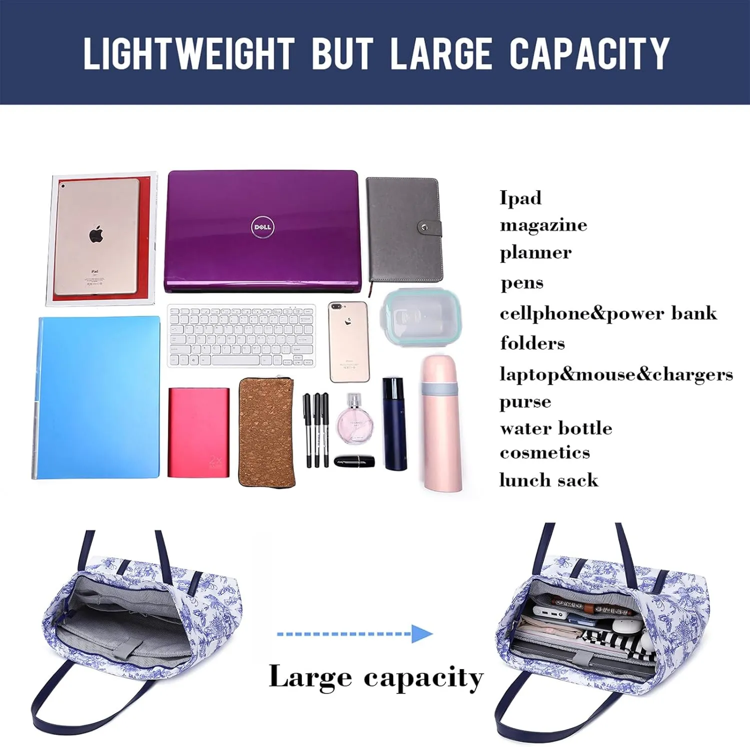 Tote Bag for Women, Bags for Women Teacher Work 15.6 Laptop Bags Beach Handbag